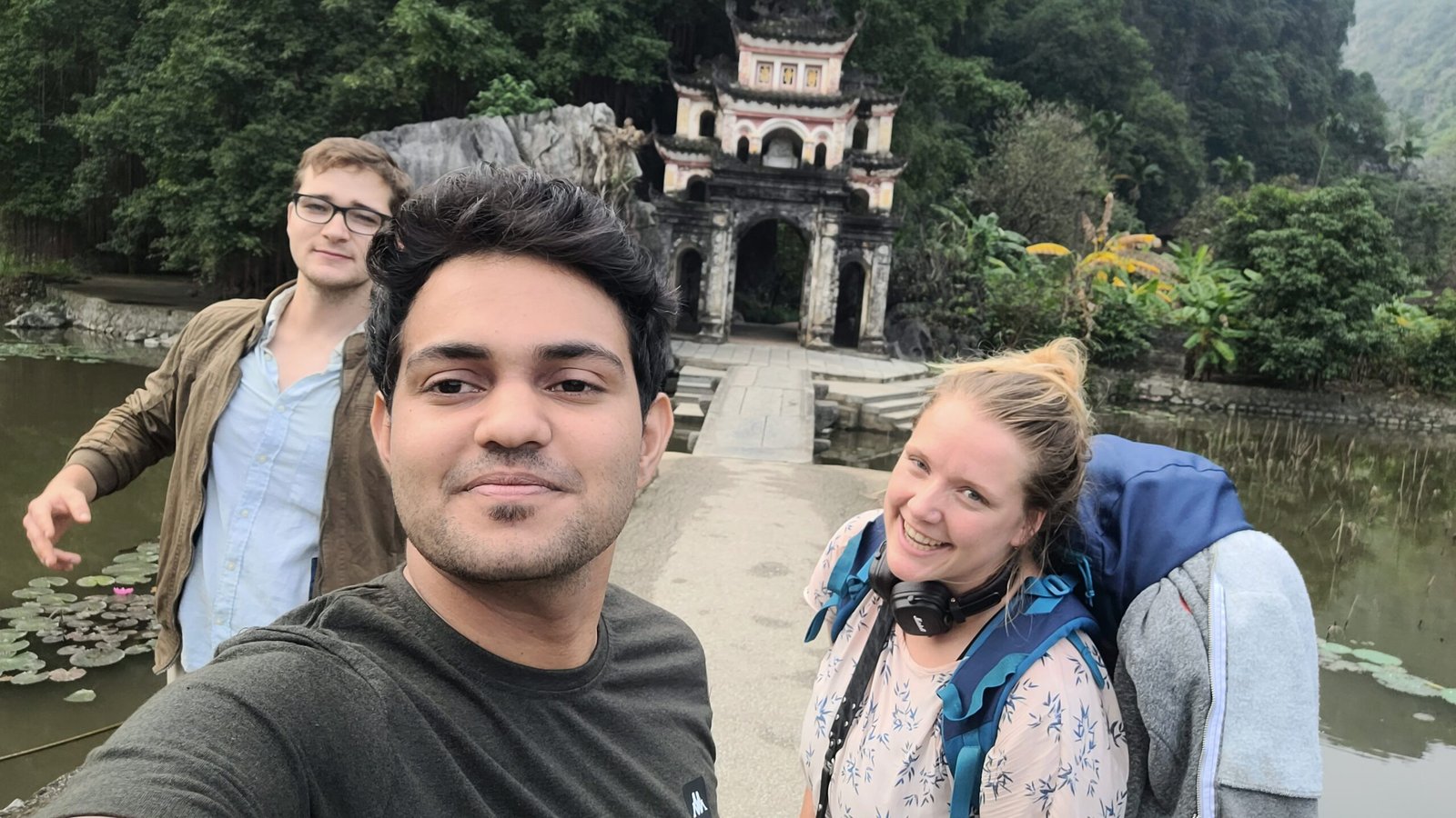Vietnam Before Trang An trek Ninh Binh Vietnam group photo