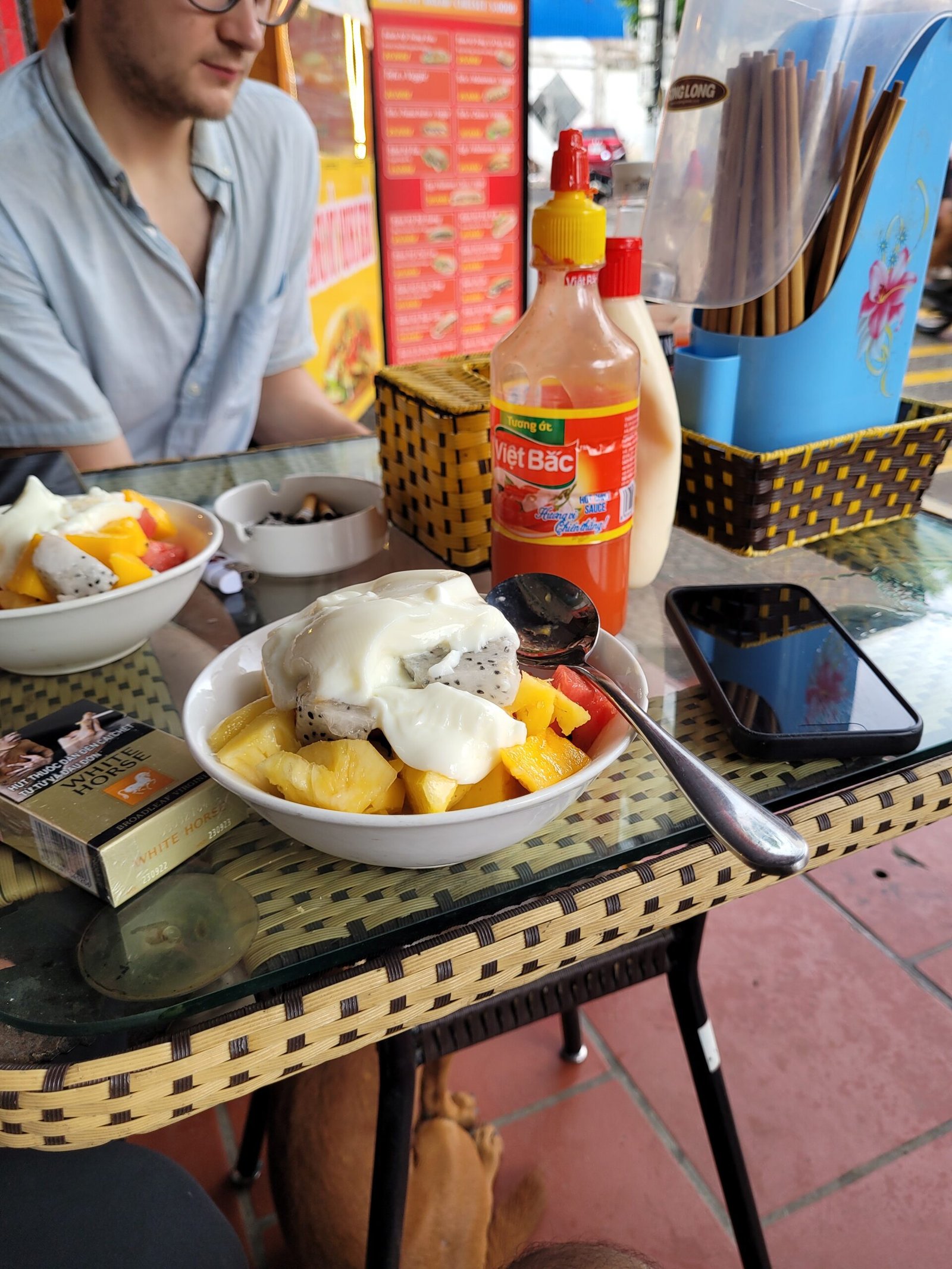 Vietnam Fresh fruit yogurt bowl breakfast Ninh Binh Vietnam