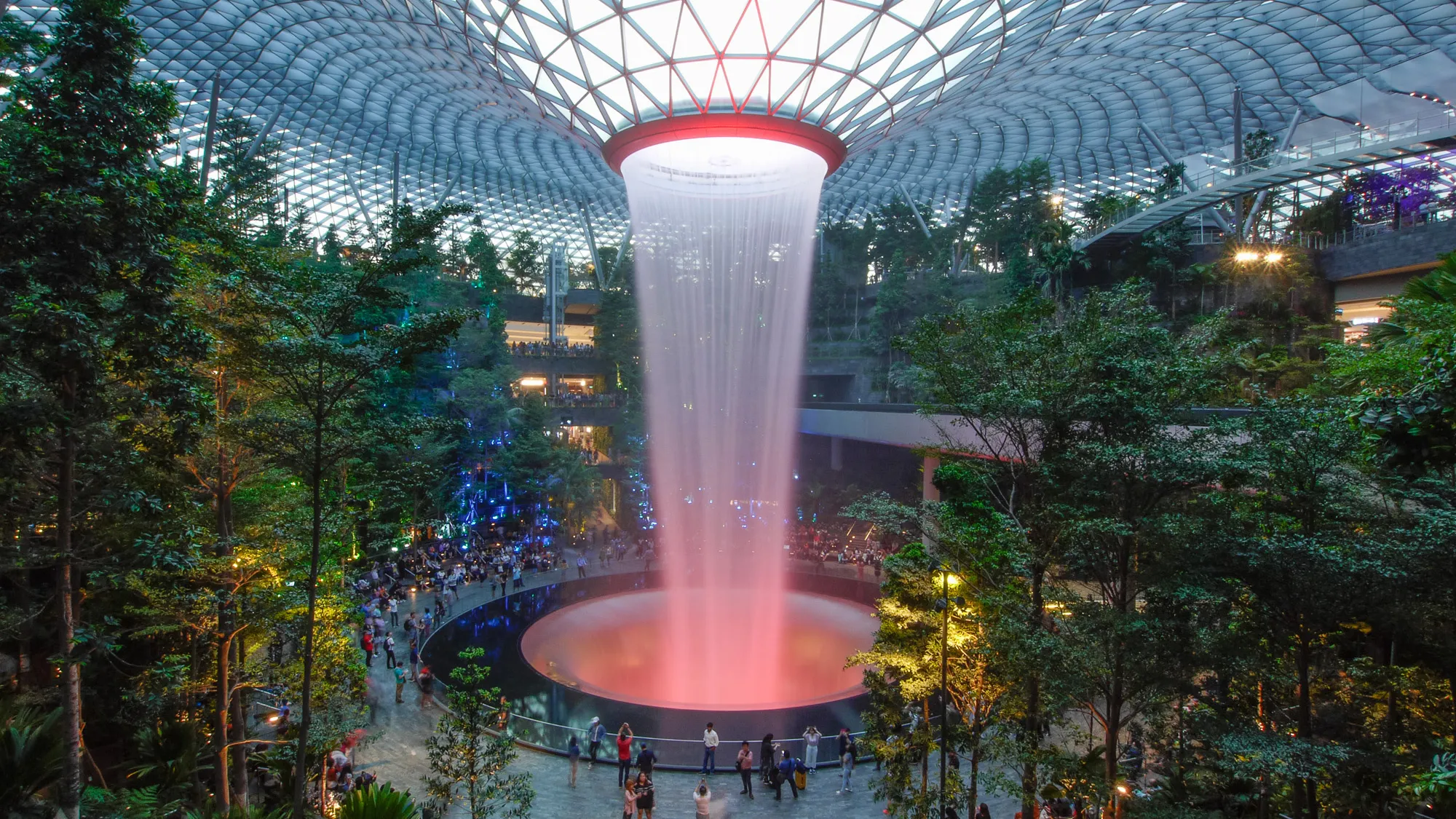 Changi Jewel Singapore indoor waterfall free