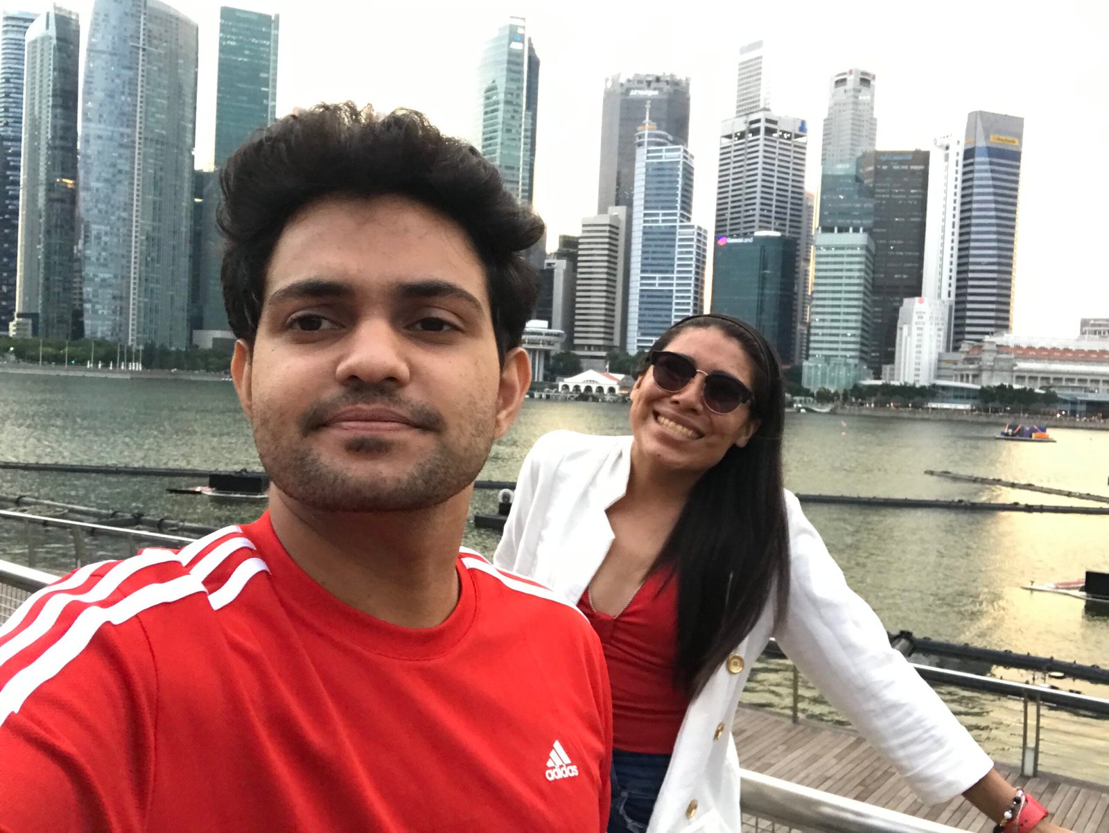 Salman Najeeb with friend Singapore budget travel