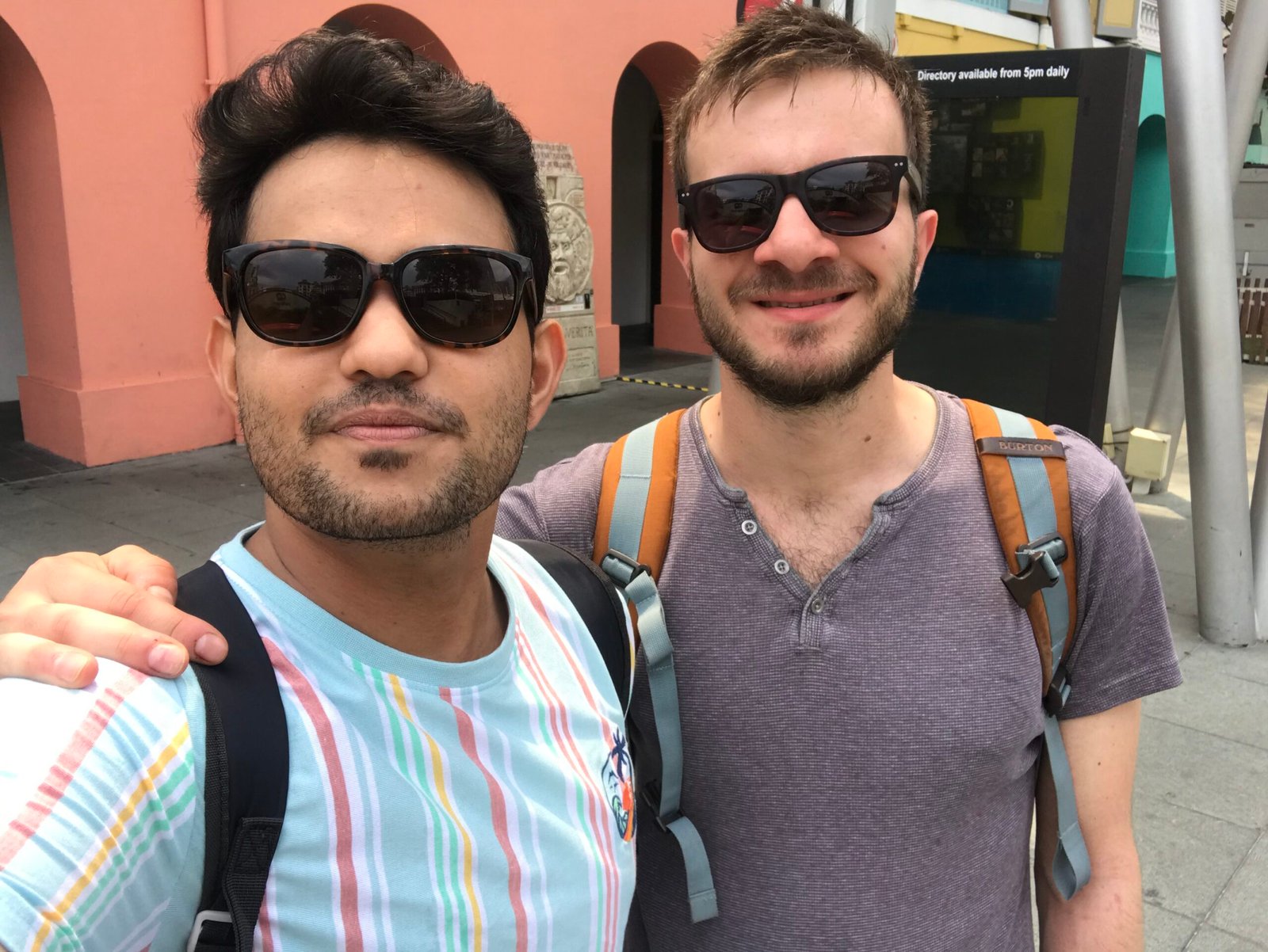 Salman Najeeb with friend backpacking budget travel